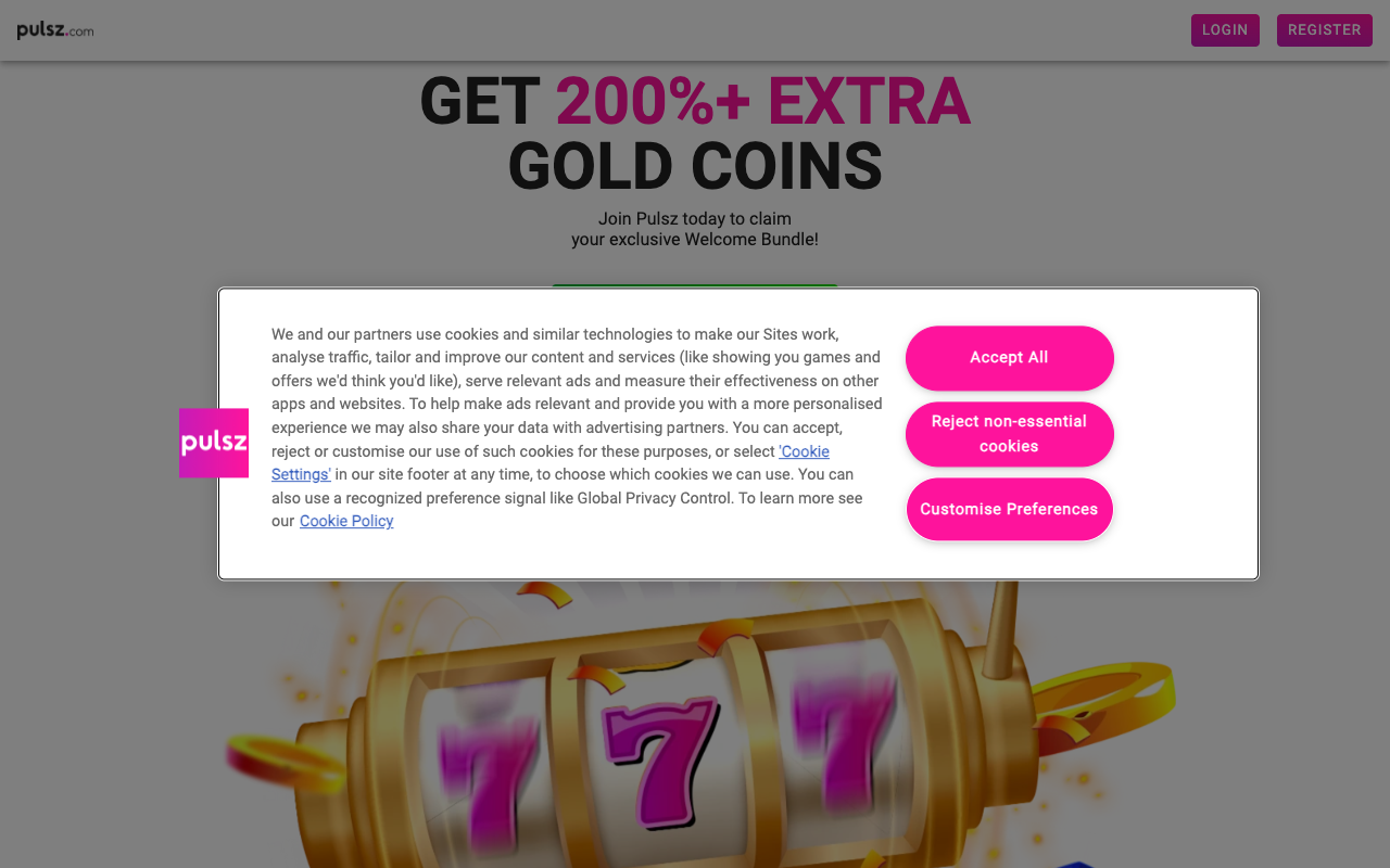McLuck Casino website screenshot - sweepstakes casino